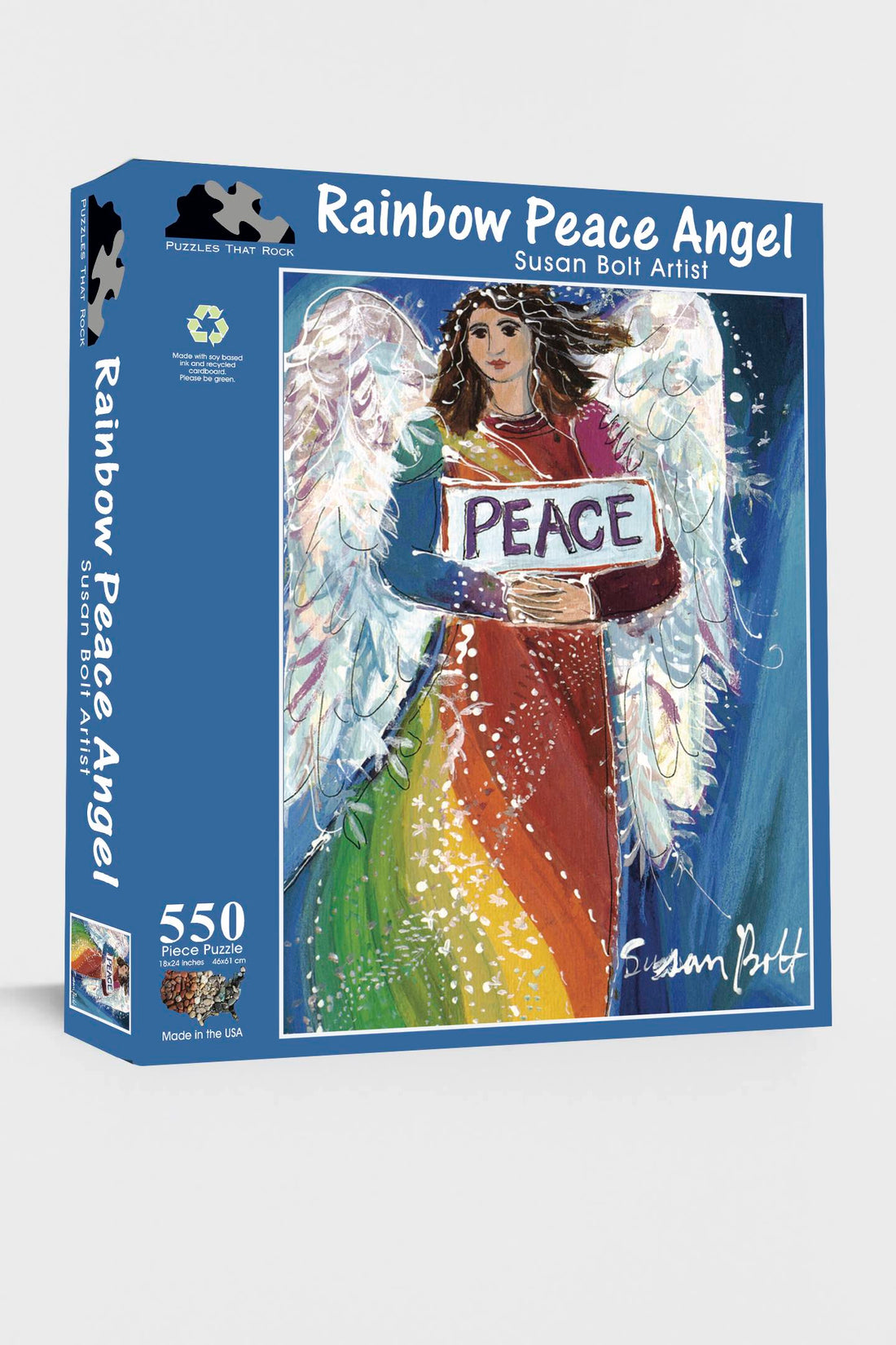 Rainbow Peace Angel Puzzle | Inspirational Art Jigsaw for Adults ...